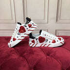 White & Red Leather Casual Sneakers #42 | Men's Streetwear