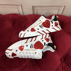 White & Red Leather Casual Sneakers #42 | Men's Streetwear