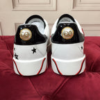 White & Red Leather Casual Sneakers #42 | Men's Streetwear