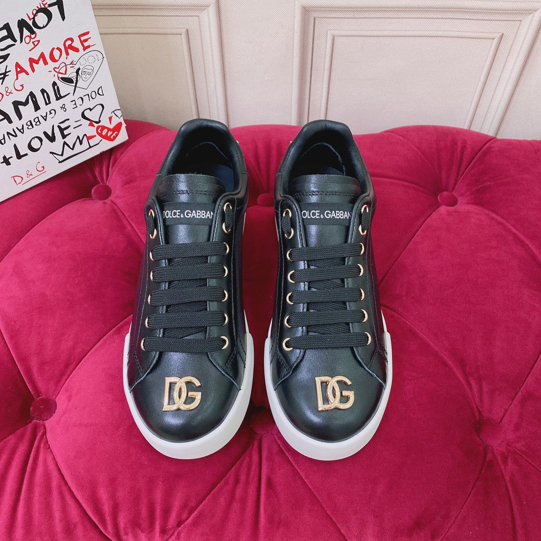 Black Leather Casual Sneakers #44 | Men's Streetwear