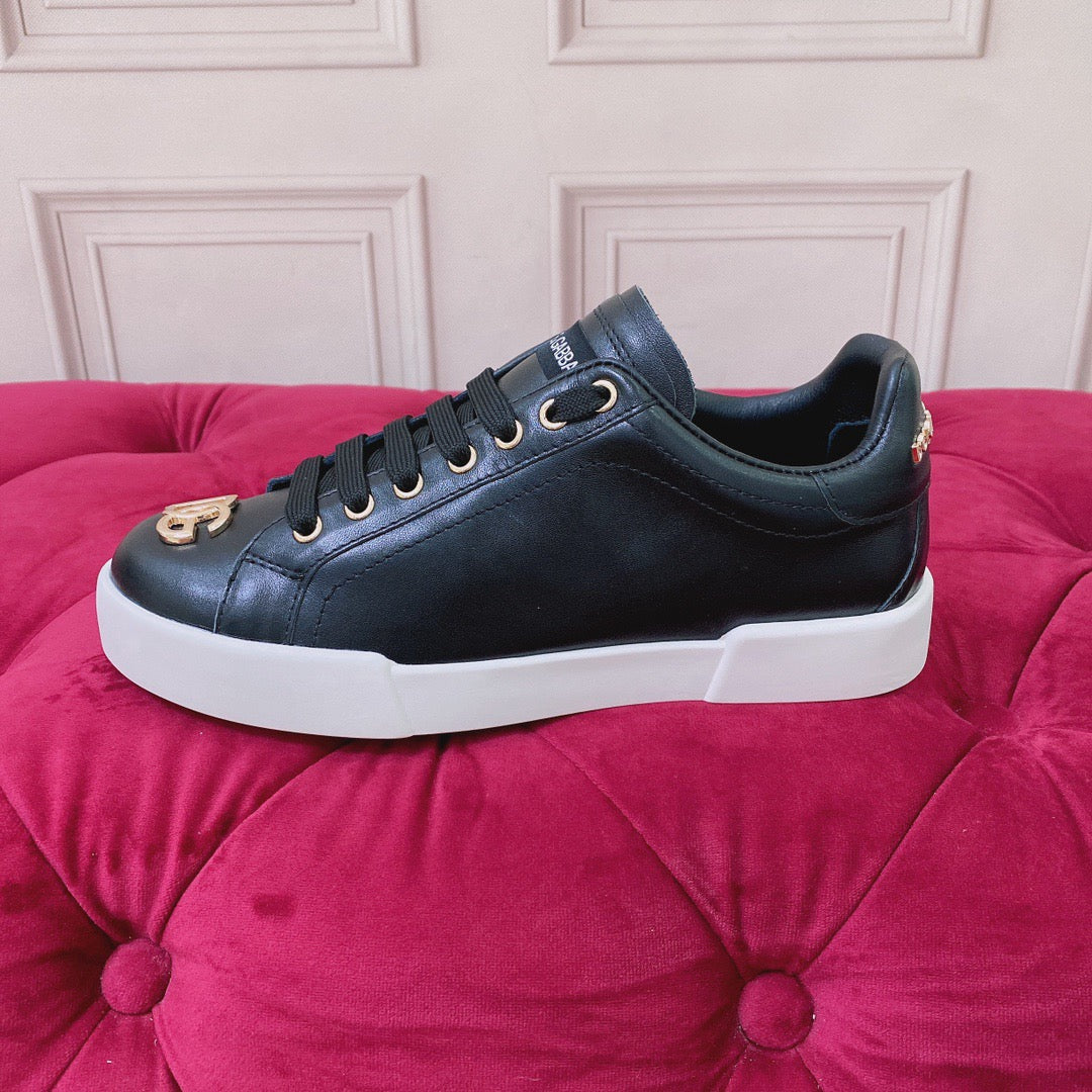 Black Leather Casual Sneakers #44 | Men's Streetwear