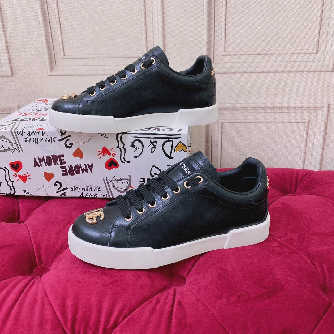 Black Leather Casual Sneakers #44 | Men's Streetwear