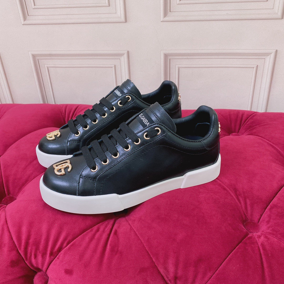 Black Leather Casual Sneakers #44 | Men's Streetwear