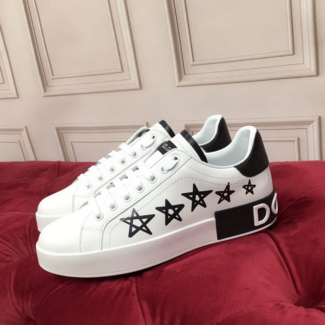 White & Red Leather Casual Sneakers #42 | Men's Streetwear