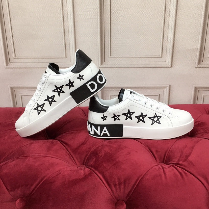 White & Red Leather Casual Sneakers #42 | Men's Streetwear