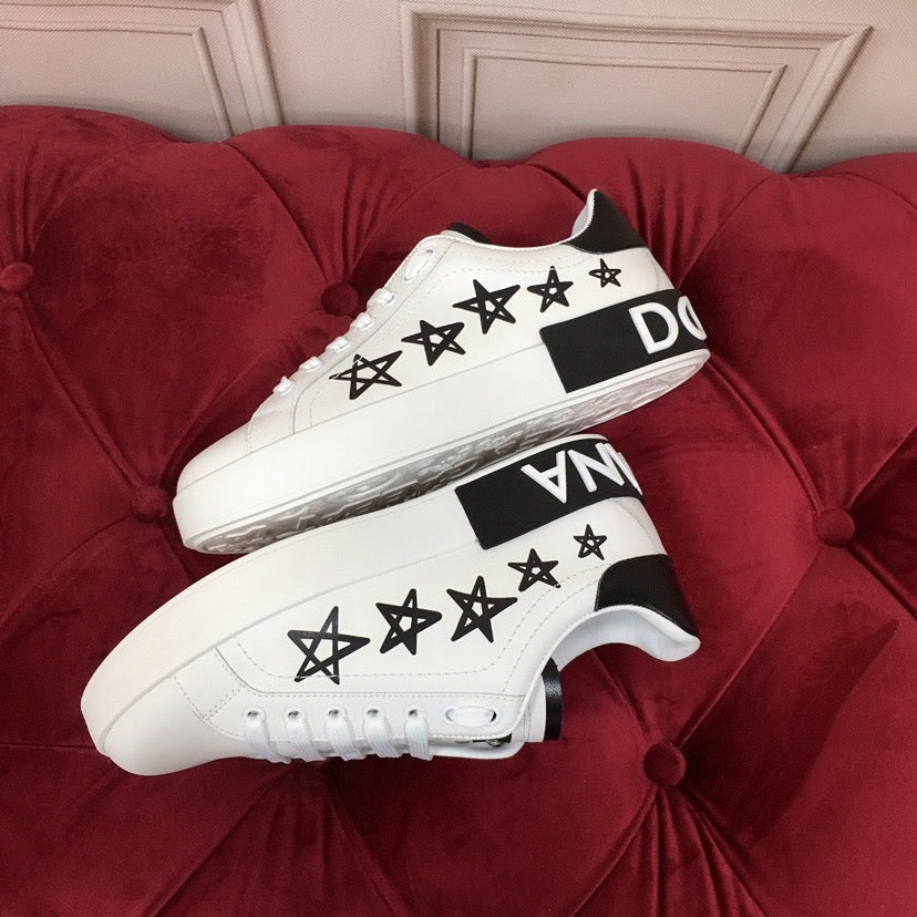 White & Red Leather Casual Sneakers #42 | Men's Streetwear