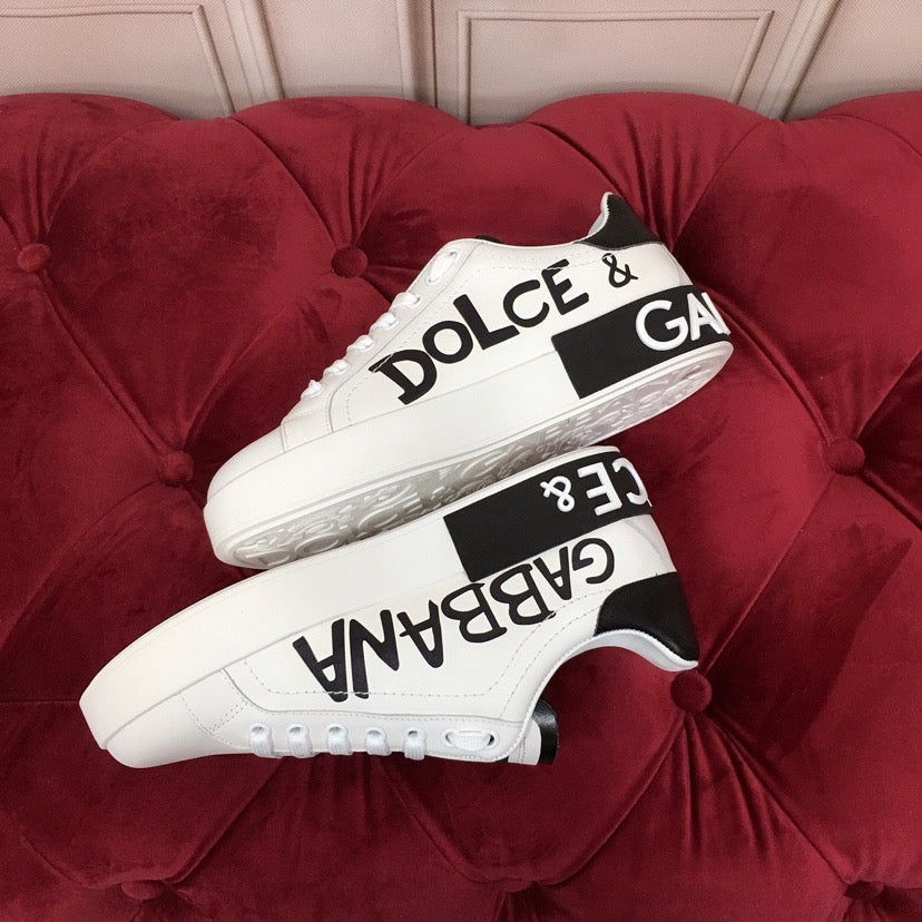 White & Red Leather Casual Sneakers #42 | Men's Streetwear