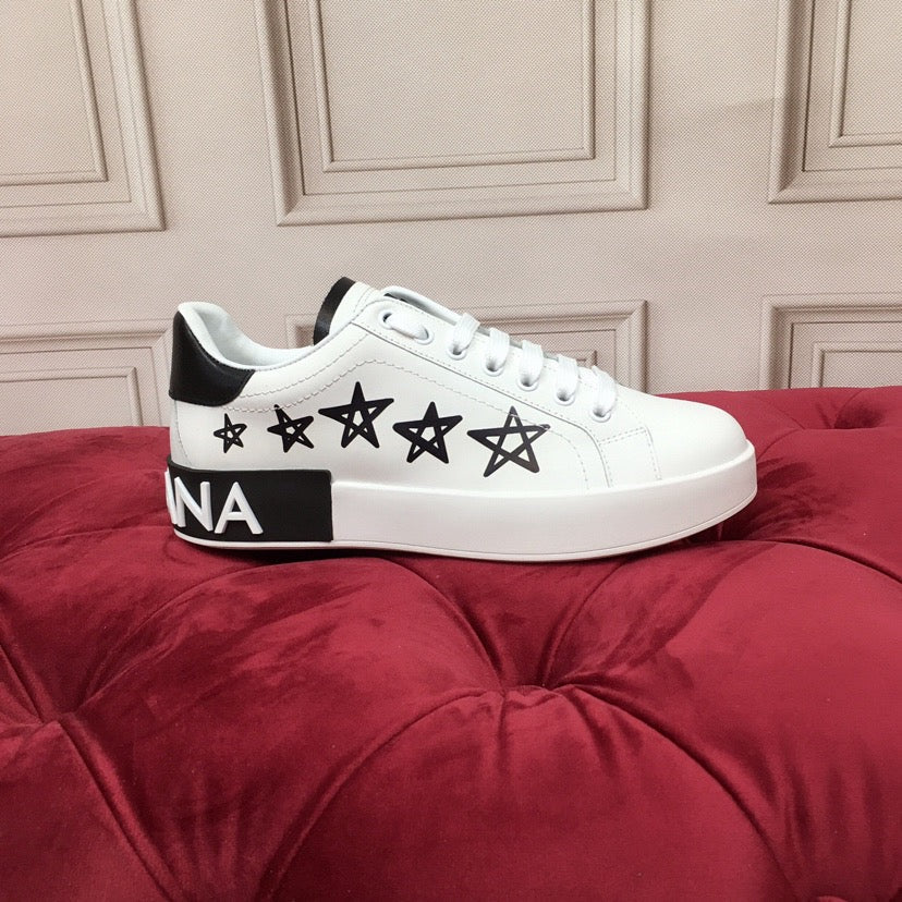 White & Red Leather Casual Sneakers #42 | Men's Streetwear