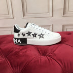 White & Red Leather Casual Sneakers #42 | Men's Streetwear