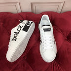 White & Red Leather Casual Sneakers #42 | Men's Streetwear