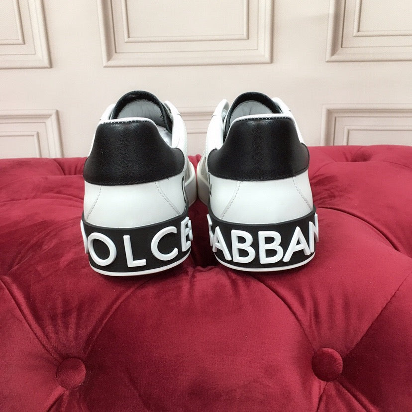 White & Red Leather Casual Sneakers #42 | Men's Streetwear