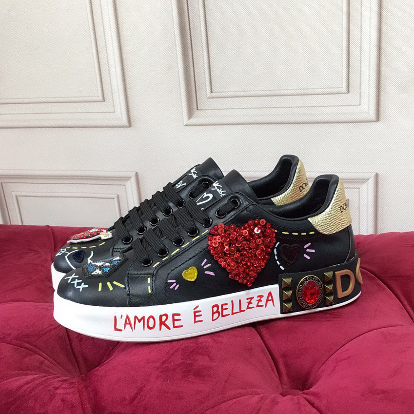 Black Leather Casual Sneakers #43 | Men's Streetwear