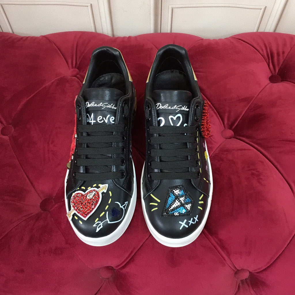 Black Leather Casual Sneakers #43 | Men's Streetwear
