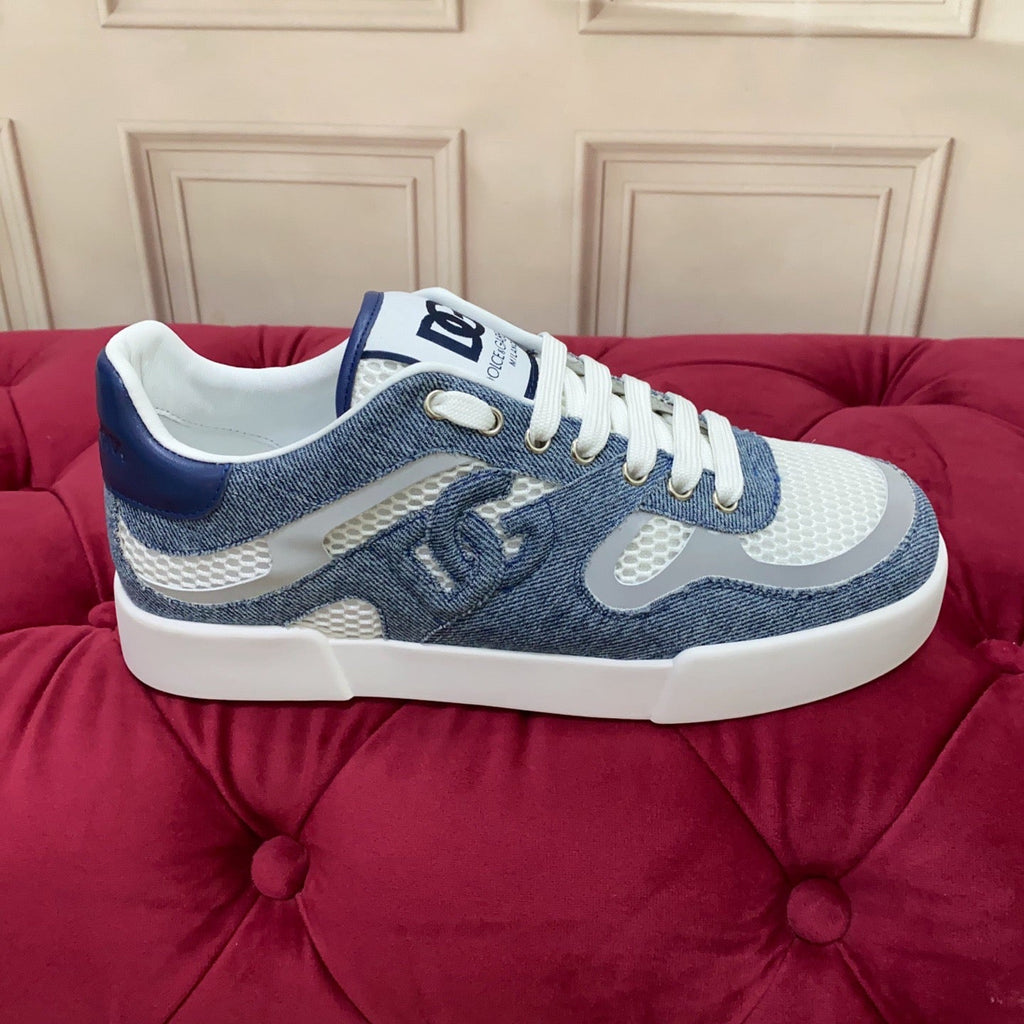 2026 Premium Leather Casual Sneakers - Designer Unisex Shoes in Blue & Black