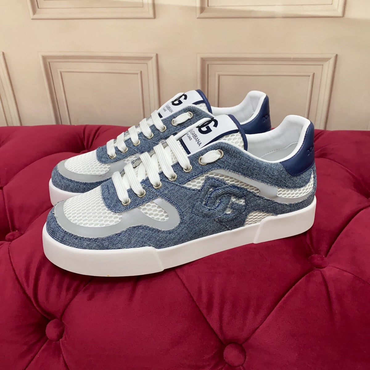 2026 Premium Leather Casual Sneakers - Designer Unisex Shoes in Blue & Black