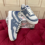 2026 Premium Leather Casual Sneakers - Designer Unisex Shoes in Blue & Black