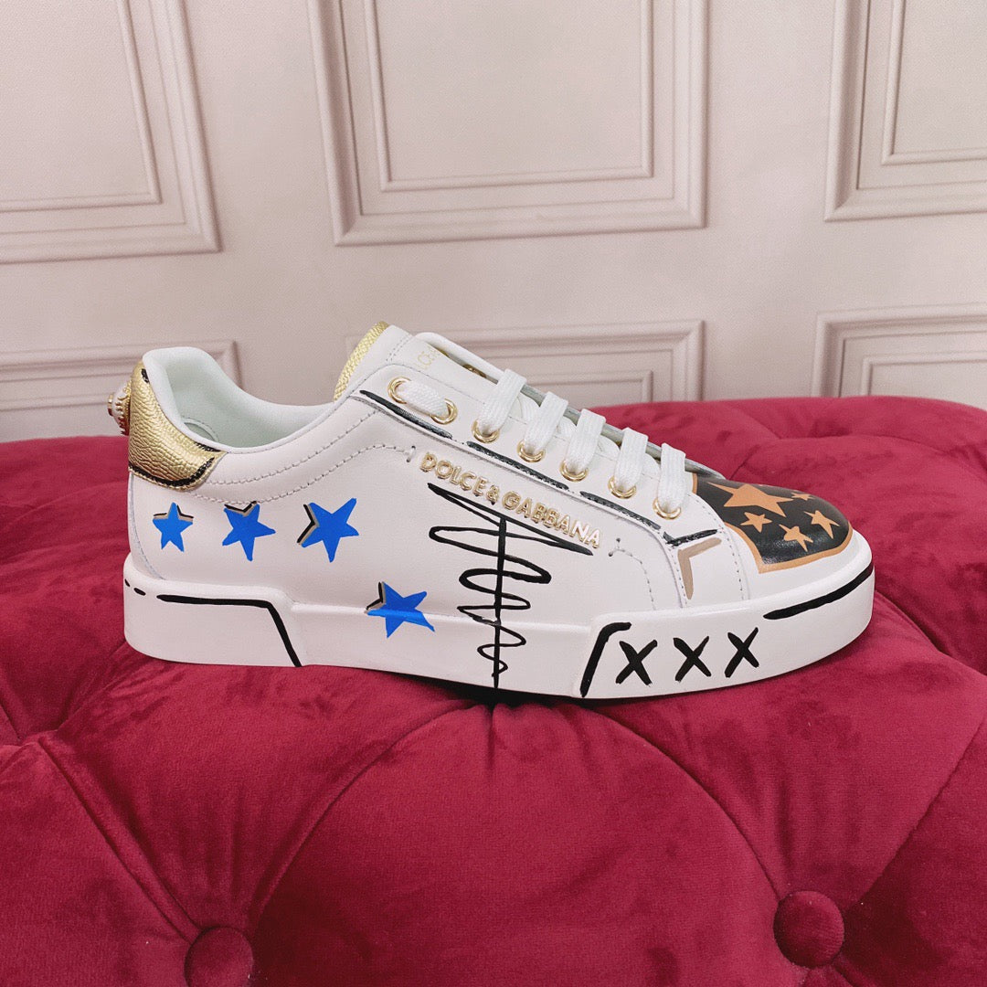 White Leather Casual Sneakers #49 | Men's Streetwear