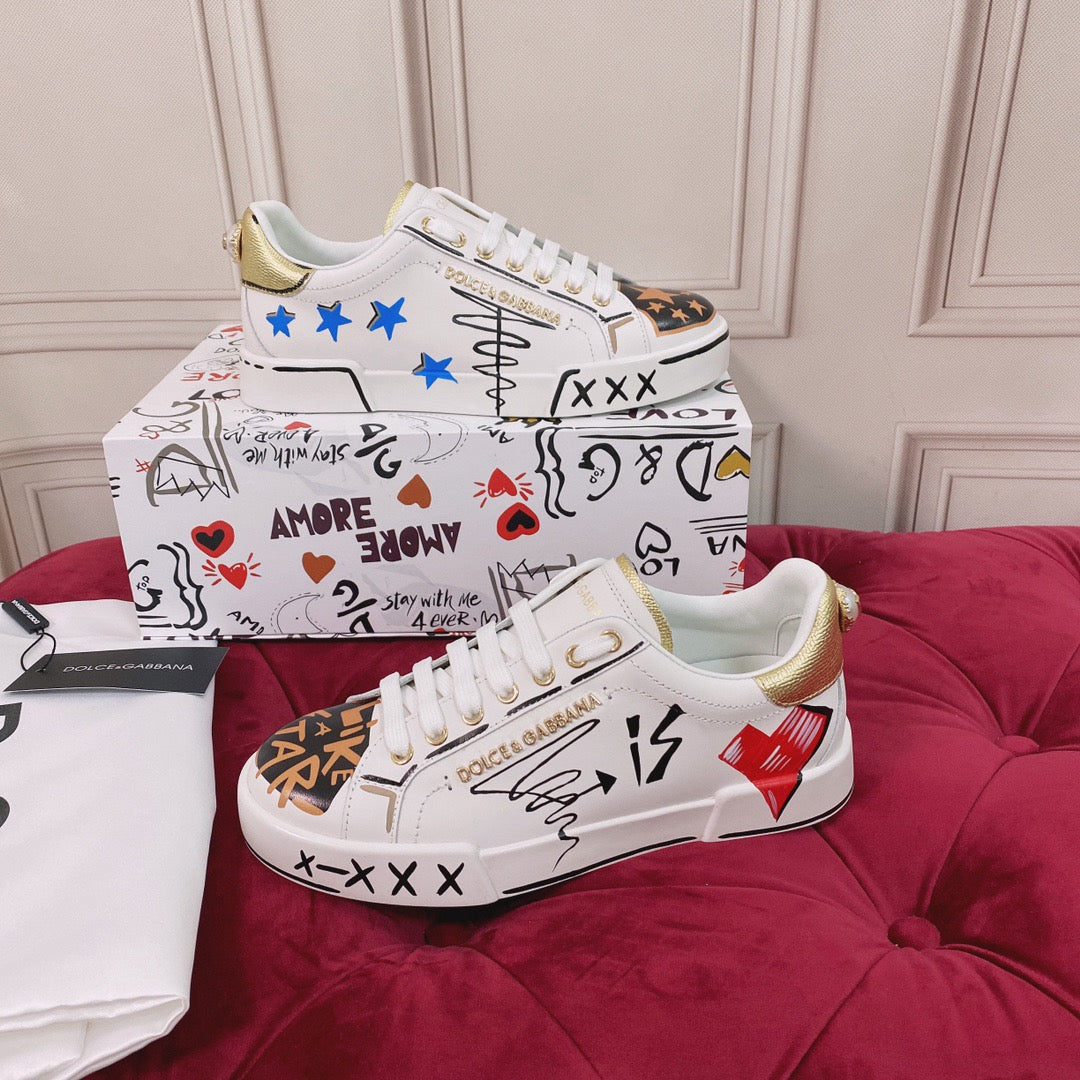 White Leather Casual Sneakers #49 | Men's Streetwear
