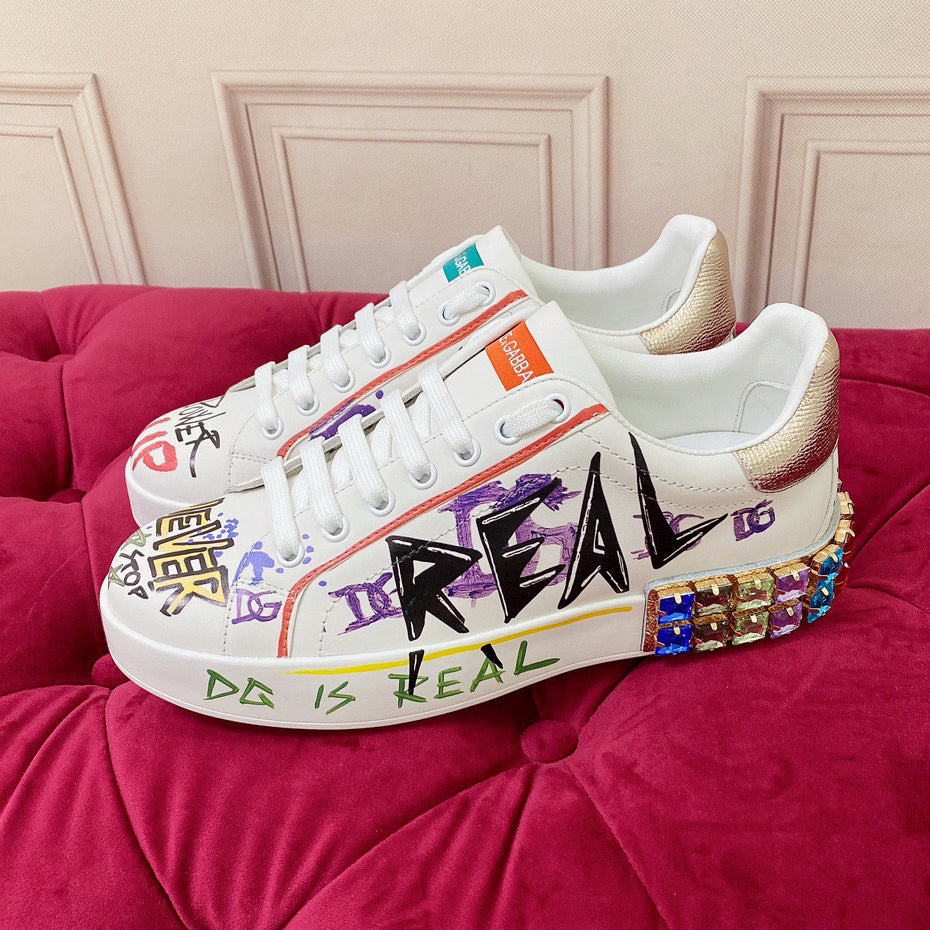 White Leather Casual Sneakers #49 | Men's Streetwear