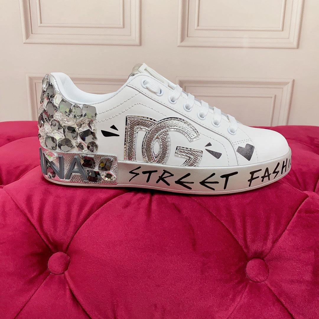 White Leather Casual Sneakers #55 | Men's Streetwear