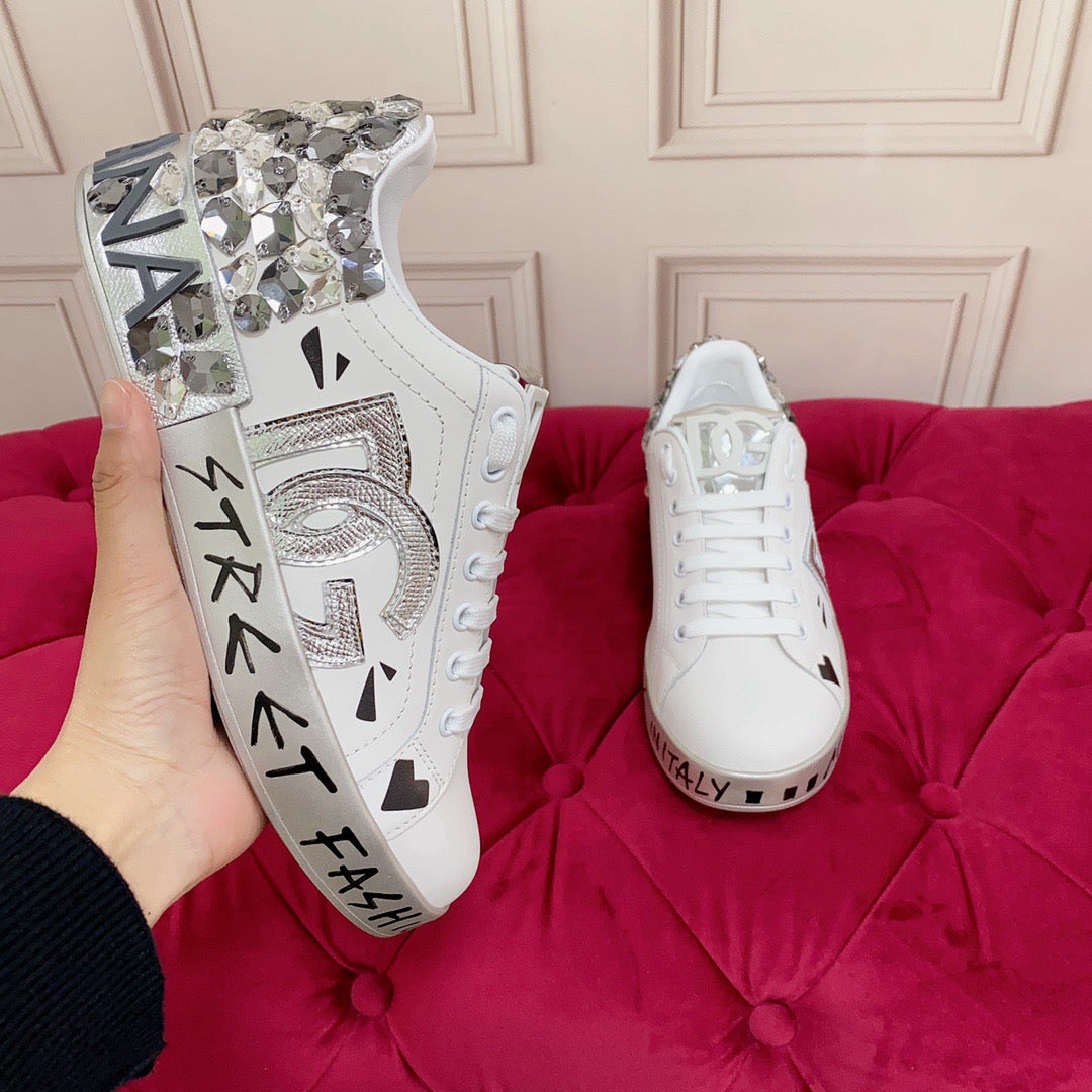 White Leather Casual Sneakers #55 | Men's Streetwear