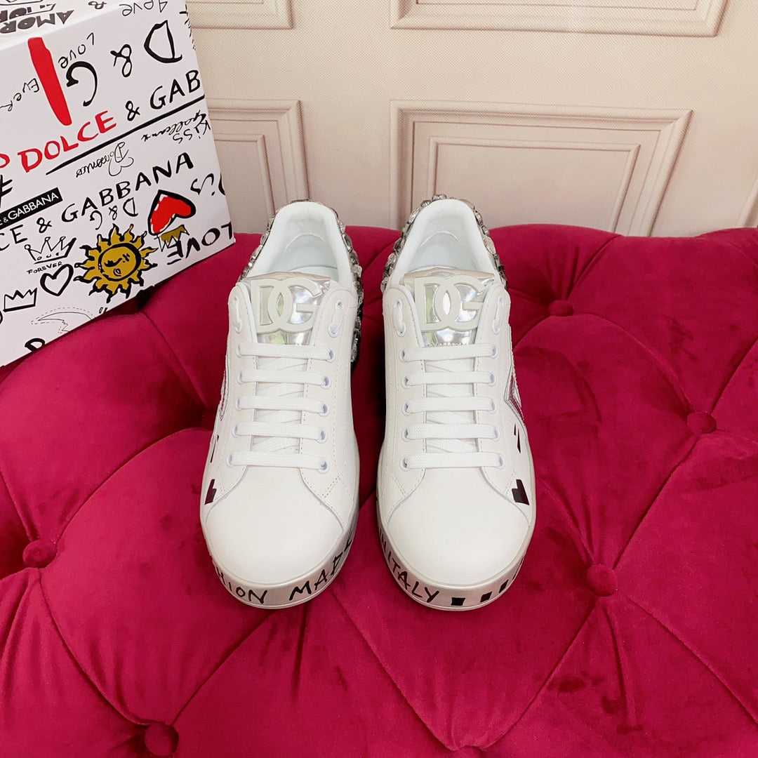 White Leather Casual Sneakers #55 | Men's Streetwear