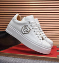 PP White Textured Platform Sneakers | Men's Streetwear