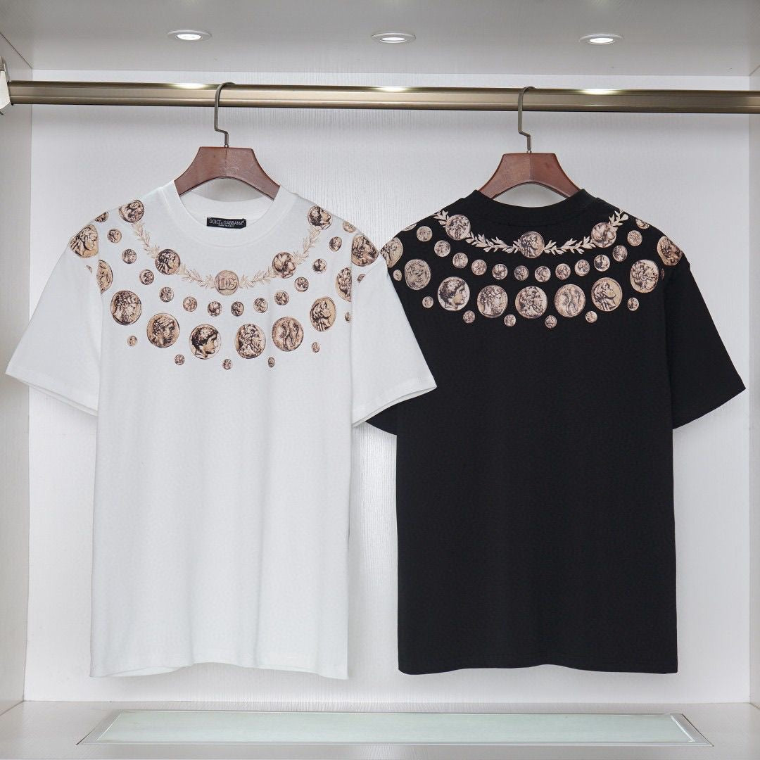 D*G Men's Street Style T-Shirt #7 | Black & White Cotton Tee