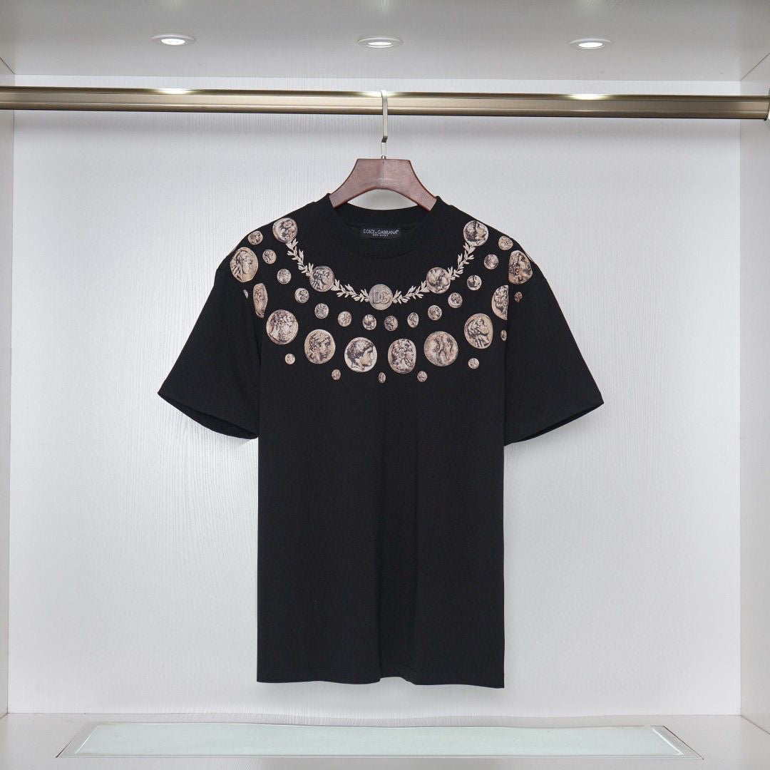 D*G Men's Street Style T-Shirt #7 | Black & White Cotton Tee