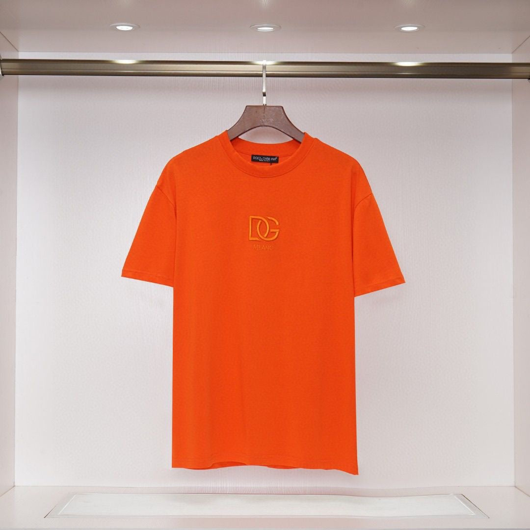 D*G Streetwear Cotton T-Shirt #10 | Men's Black White Orange Tee