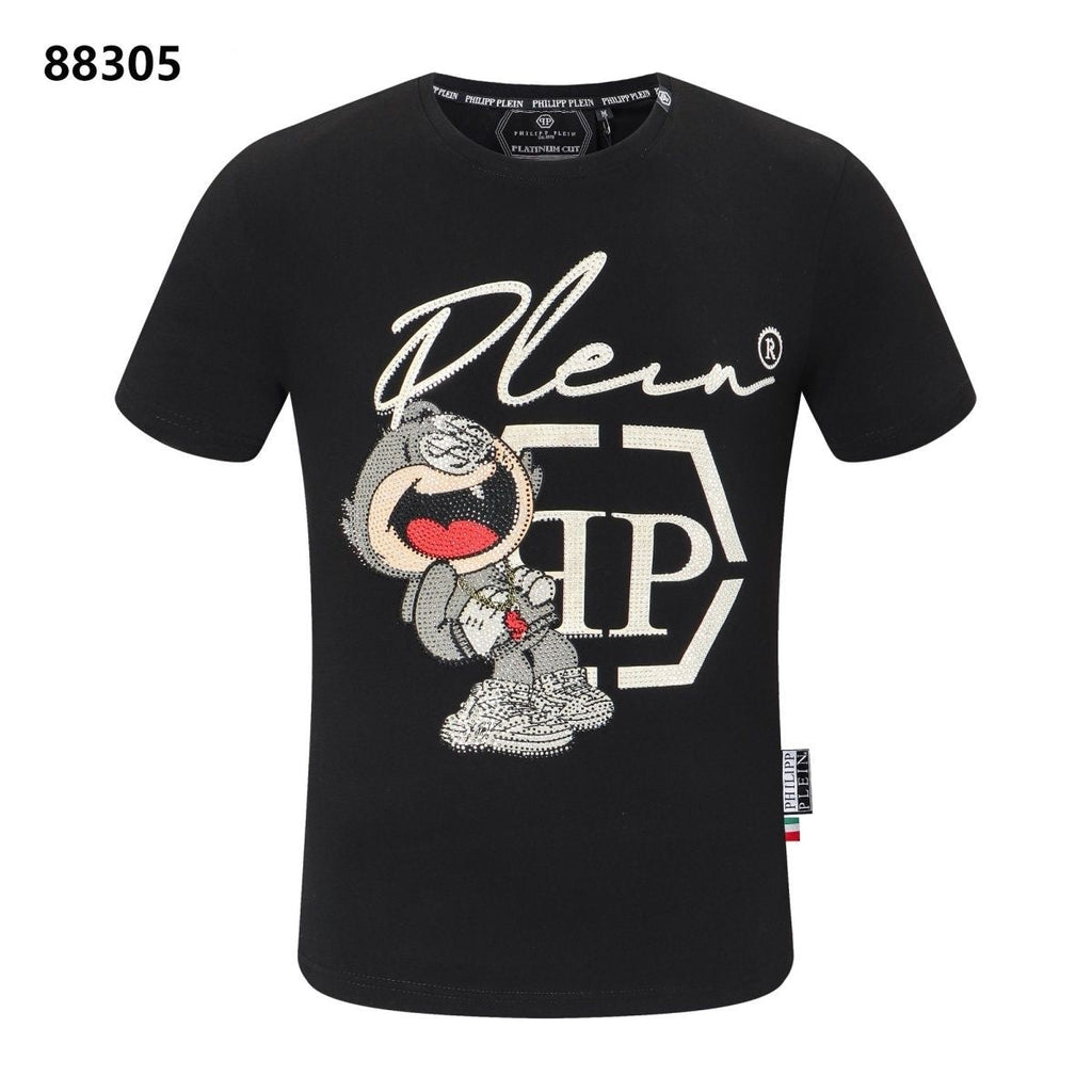 PP Black Cotton Streetwear T-Shirt #40 | Men's Tee