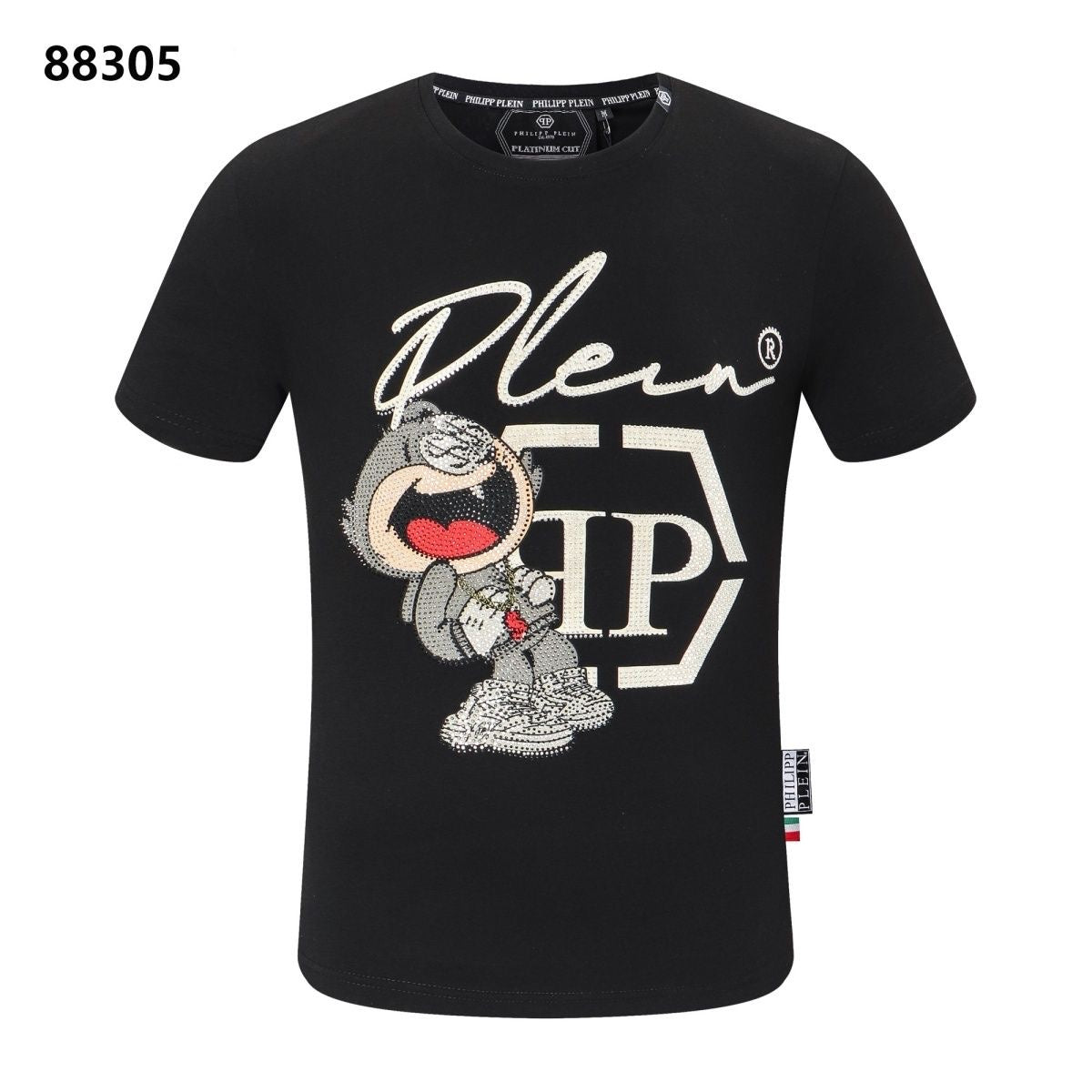 PP Black Cotton Streetwear T-Shirt #40 | Men's Tee