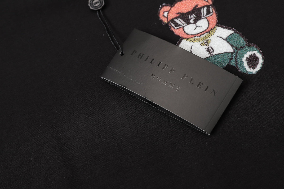 PP Black Streetwear Cotton T-Shirt #55 | Men's Tee