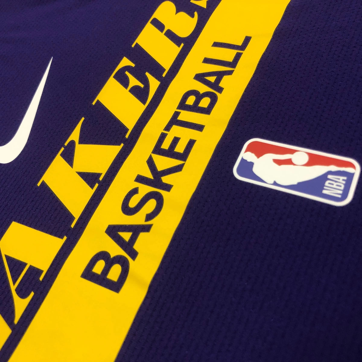 Lakers Chest Logo Detail in Purple — Flatlay