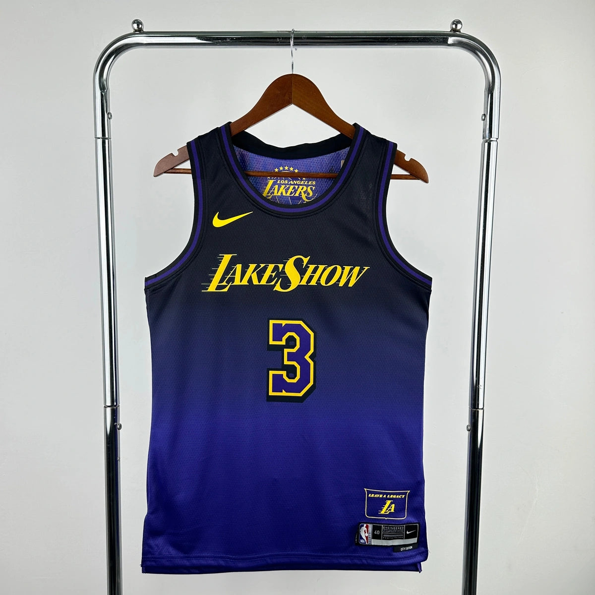Lakers FrontFull City Jersey in Purple Hanging 012