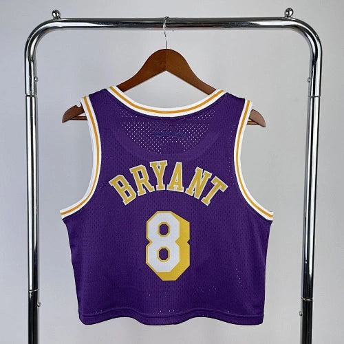 Kobe Bryant Los Angeles Lakers No.8 Throwback Crop Top Women's Jersey  Purple - View 4