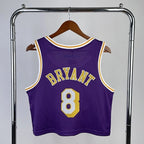 Kobe Bryant Los Angeles Lakers No.8 Throwback Crop Top Women's Jersey  Purple - View 4