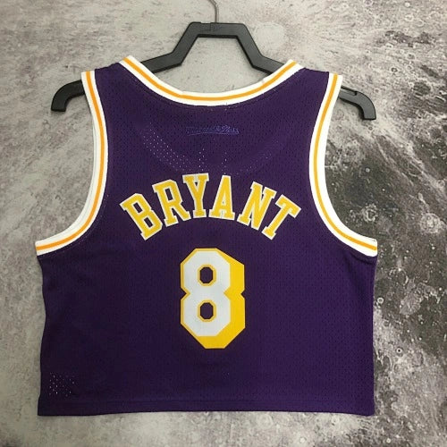 Kobe Bryant Los Angeles Lakers No.8 Throwback Crop Top Women's Jersey  Purple - View 24