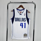 Dirk Nowitzki Dallas Mavericks No.41 Throwback Swingman Jersey 2010-11 - View 101