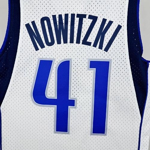 Dirk Nowitzki Dallas Mavericks No.41 Throwback Swingman Jersey 2010-11 - View 101