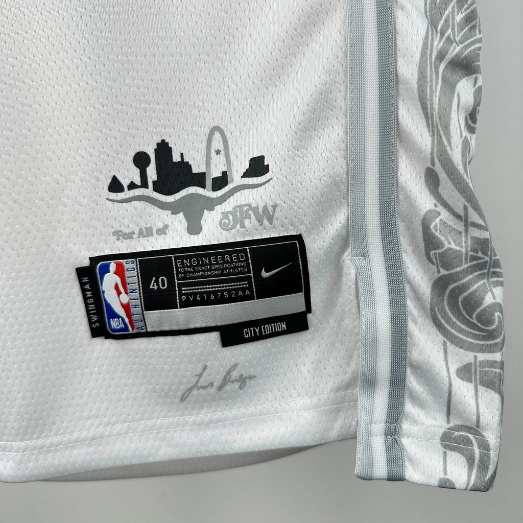 Mavericks BackNameNumber City Jersey in White Flatlay 007