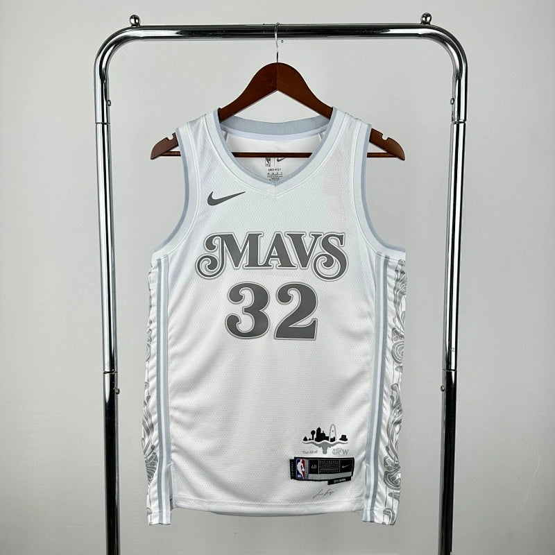 Mavericks FrontFull City Jersey in White Hanging 001