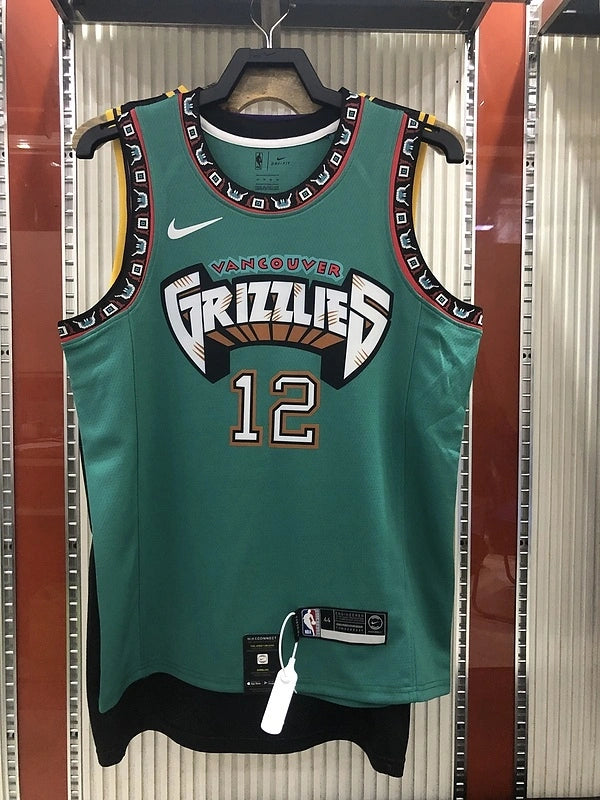 Men's Green Grizzlies #12 Jersey - View 005