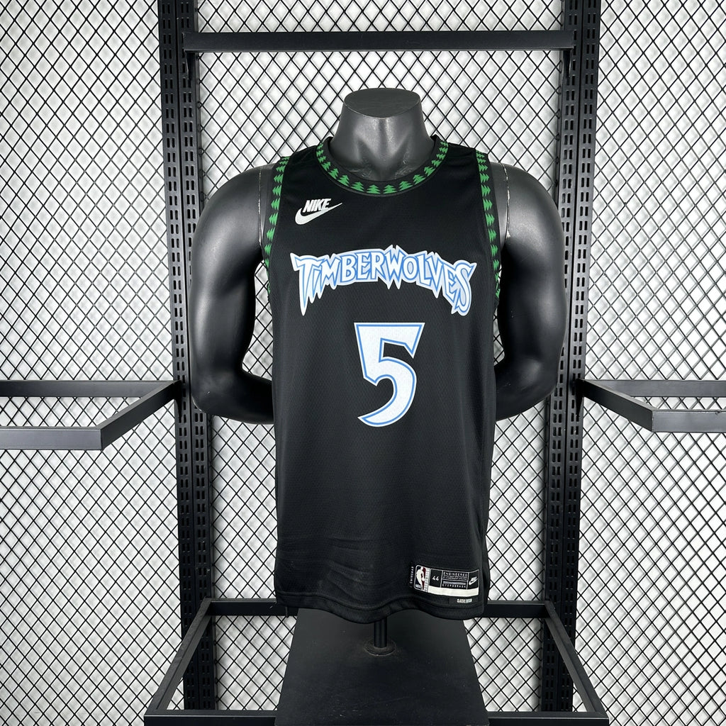 Anthony Edwards No.5 Minnesota Timberwolves Throwback Jersey 2025-26 NBA Authentic Swingman Jersey - View 2