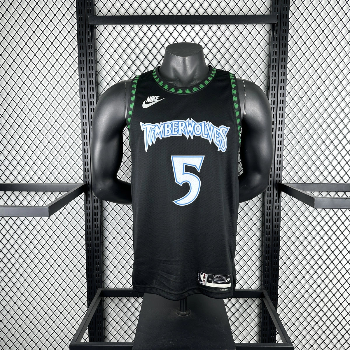 Anthony Edwards No.5 Minnesota Timberwolves Throwback Jersey 2025-26 NBA Authentic Swingman Jersey - View 2