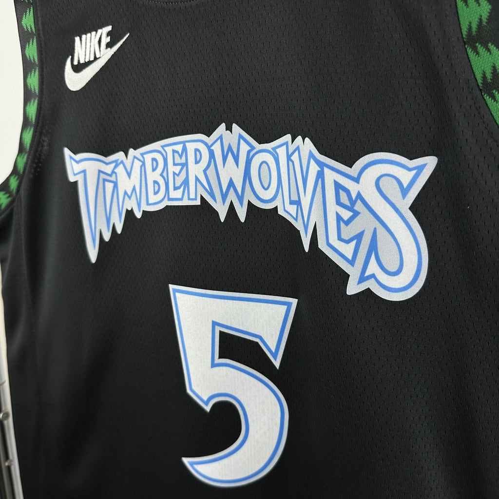 Anthony Edwards No.5 Minnesota Timberwolves Throwback Jersey 2025-26 NBA Authentic Swingman Jersey - View 3