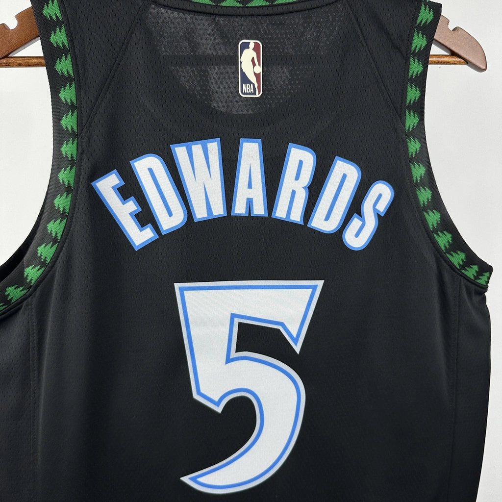 Anthony Edwards No.5 Minnesota Timberwolves Throwback Jersey 2025-26 NBA Authentic Swingman Jersey - View 5