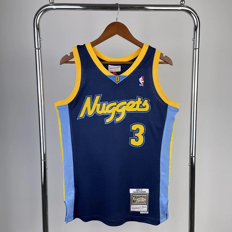 Allen Iverson Denver Nuggets No.3 Throwback Swingman Jersey 2006-07 Blue - View 60