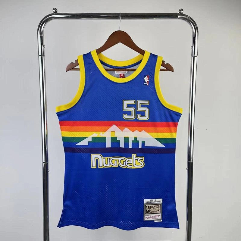 Dikembe Mutombo Denver Nuggets No.55 Throwback Swingman Jersey 1991-92 Blue - View 919