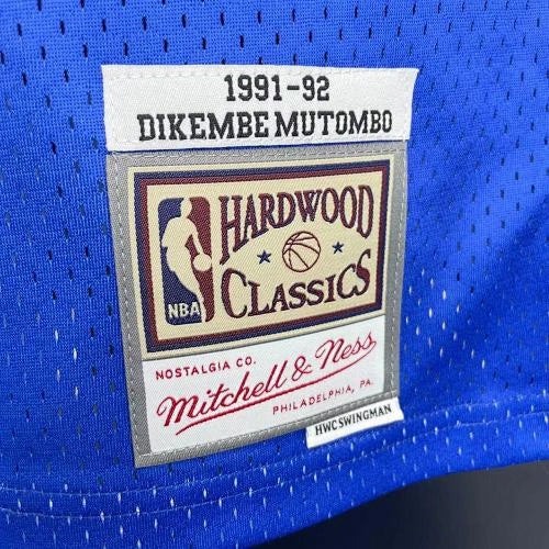 Dikembe Mutombo Denver Nuggets No.55 Throwback Swingman Jersey 1991-92 Blue - View 919